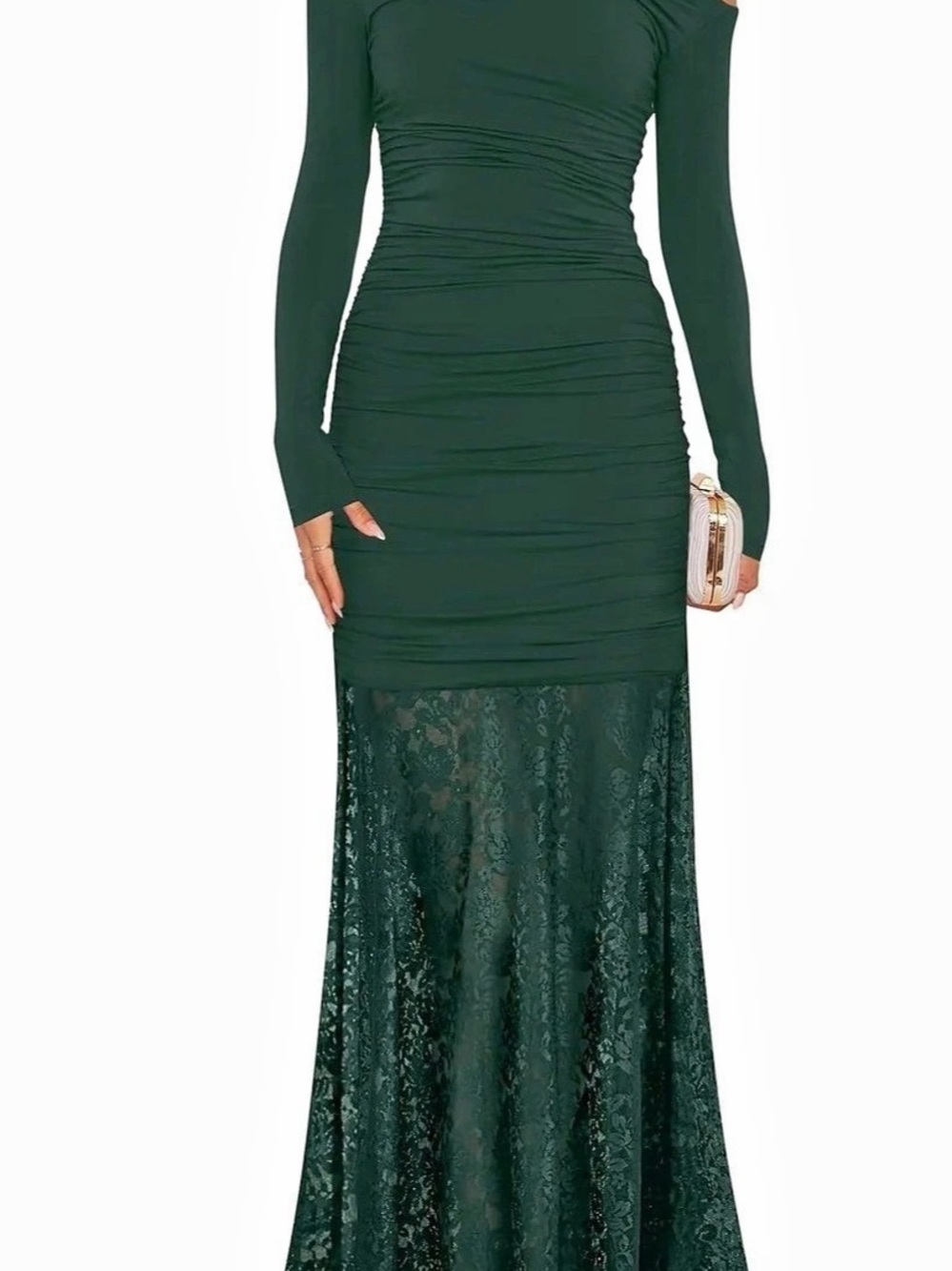 ZESICA Off Shoulder Bodycon Ruched Lace Wedding Guest Cocktail Dress Medium